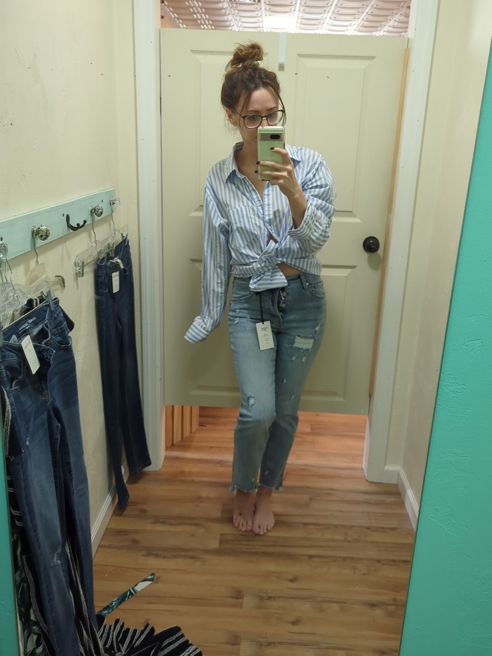 Light Blue Striped Button Down